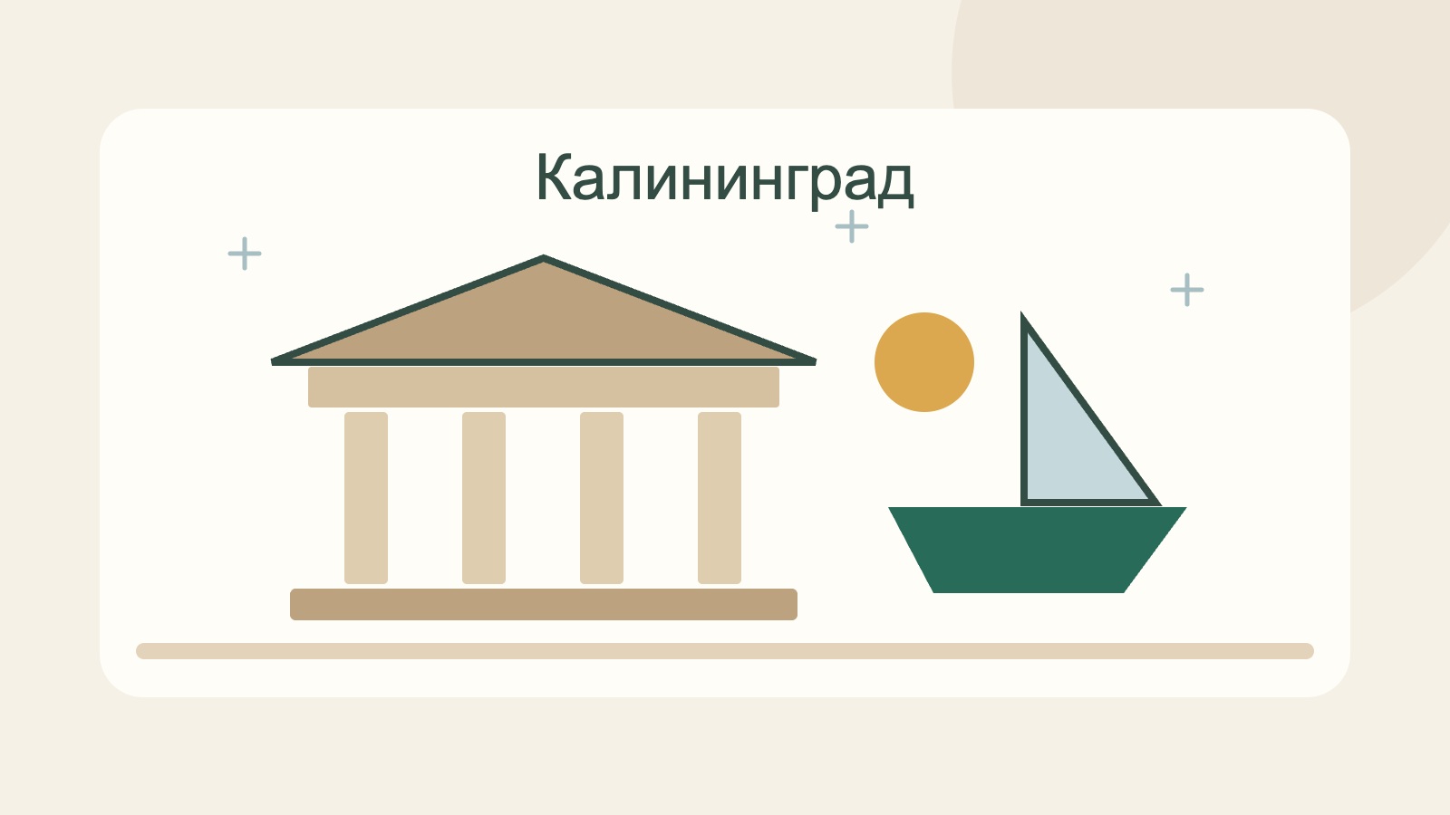Музей и парусная лодка в Калининграде