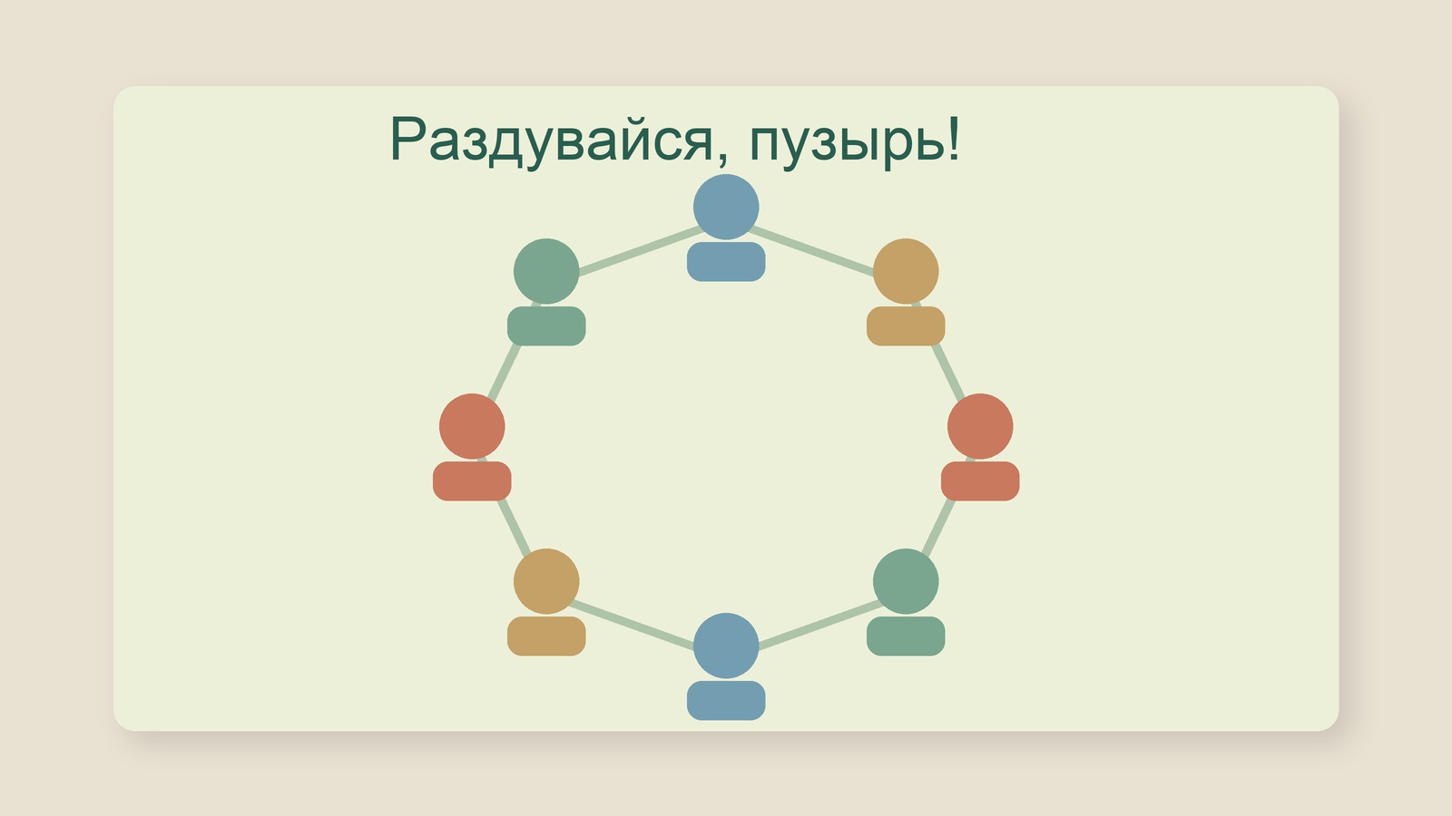Схематичный круг участников игры «Раздувайся пузырь»